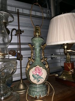 Antique Victorian ceramic electric lamp