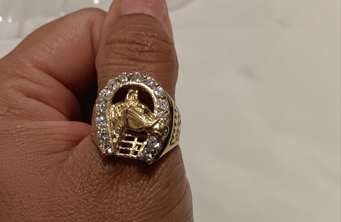 Anillo De Caballo 14 Kilates 