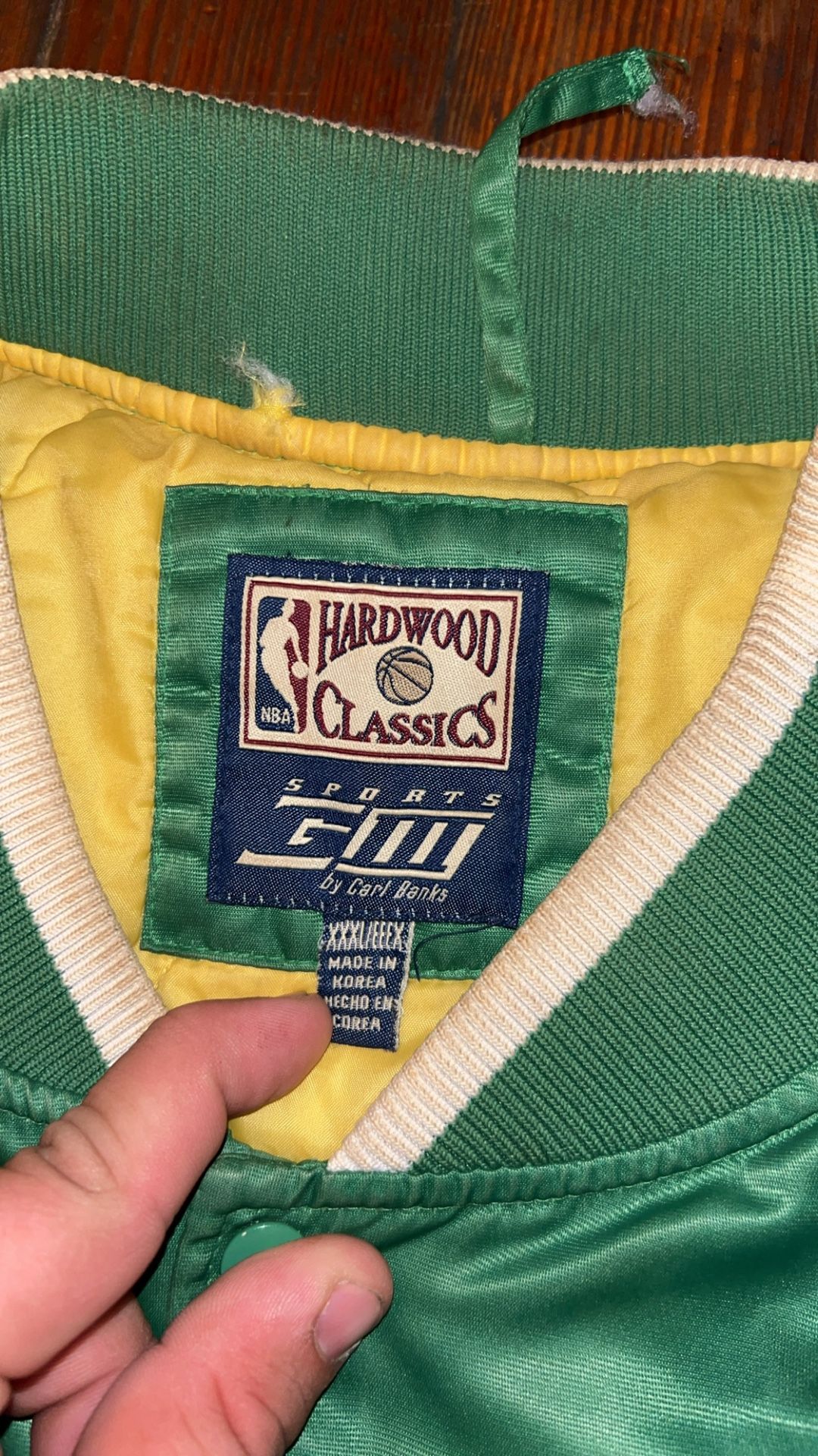 NBA Hardwood Classics Boston Celtics Jacket Men 3xl Green Bomber Satin