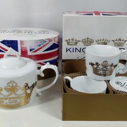 Tea Set / Kings Road / 4 Mugs / 1 Kettle
