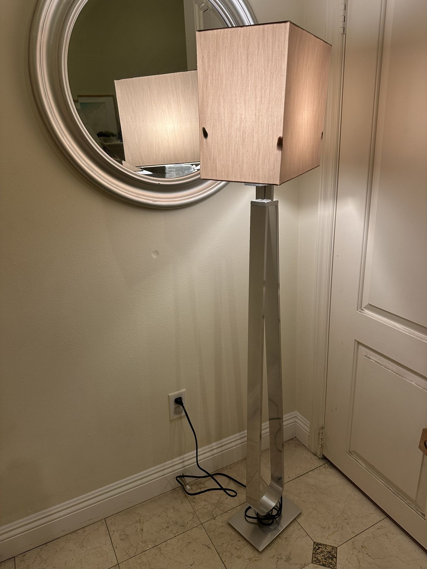 IKEA Floor lamp, nickel plated/white, Pick Up Temple City