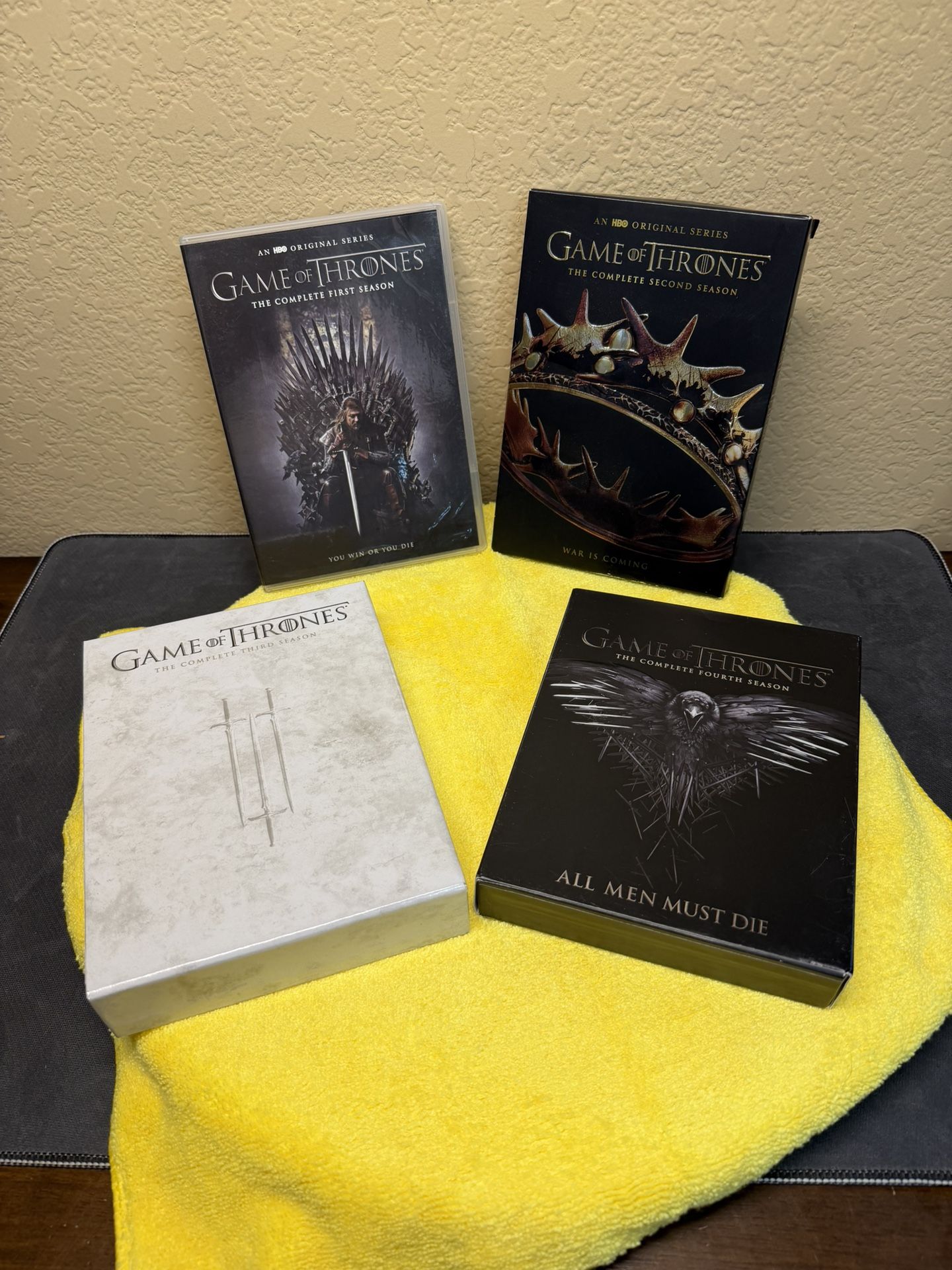 GAME OF THRONES DVDs COMPLETE SEASONS 1 , 2 , 3 & 4