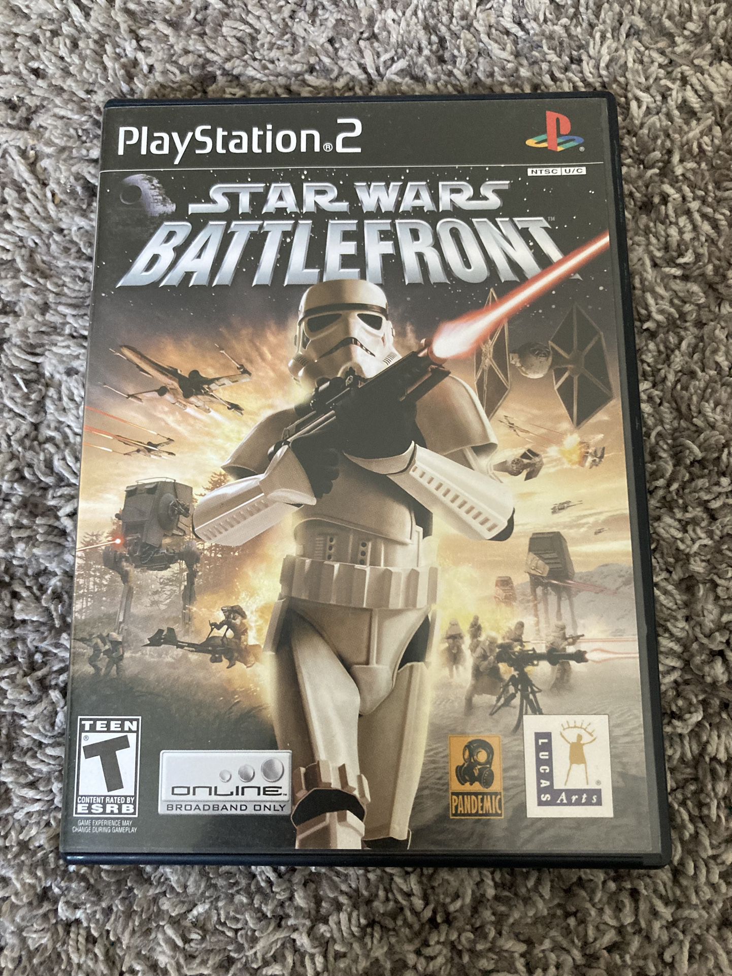 Star Wars Battlefront 1 Black Label Sony PlayStation 2 PS2 Complete w/Manual CIB