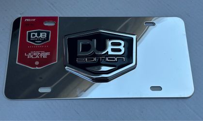 DUB EDITION 3D Logo Chrome Metal License Plate Auto Car Bike Truck New Rare Item