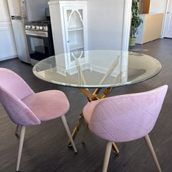 Glass Dinning Table With Chairs 