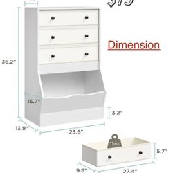 😀 Toy Storage Organizer with Open Cube, Kids Bookshelf and Toy Storage with PU & Non-Woven Fabric Drawers, Small Book Shelf for Kids Rooms, Playroom 