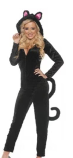 Adults Sz. S. Costume black cat feline