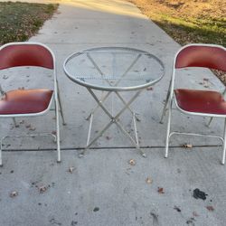 Folding table and chairs
