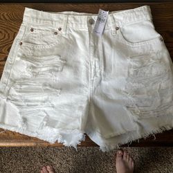 American Eagle Women Size 10 White Shorts