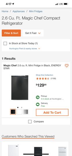 Néw Magic Chef Compact Mini Refrigerator 2.6 Cu. Ft.