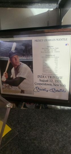Mickey Mantle Aughtograph Certified 