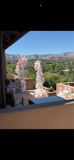 Luxury Faux Flower Wedding Arch + Decor