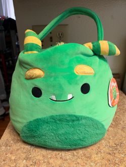 Squishmallows Callum the Monster Halloween Trick-or-Treat Candy Pail Plush