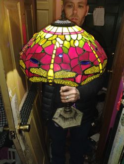Tiffany Style Vintage Dragon Fly Lamp 