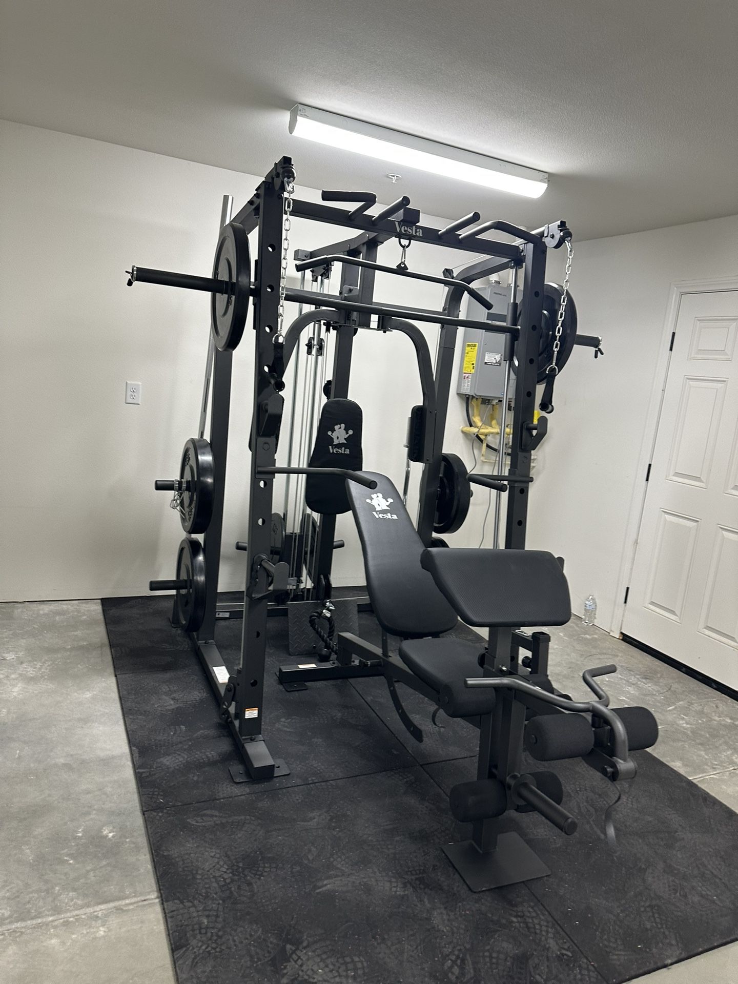 Smith Machine SM1001/FID Adj Bench/Gym Equipment/Fitness/Squat Rack/‼️⭕️WEIGHTS AND OLYMPIC BARBELL SOLD INDIVIDUALLY ⭕️‼️FREE DELIVERY🚚