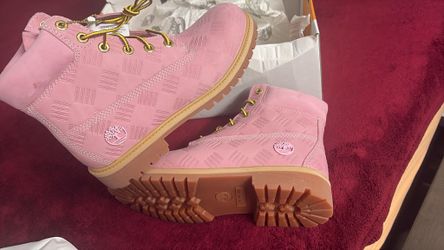 TIMBERLAND PREMIUM 6 IN LACE WATERPROOF LT PINK NUCK WITH E