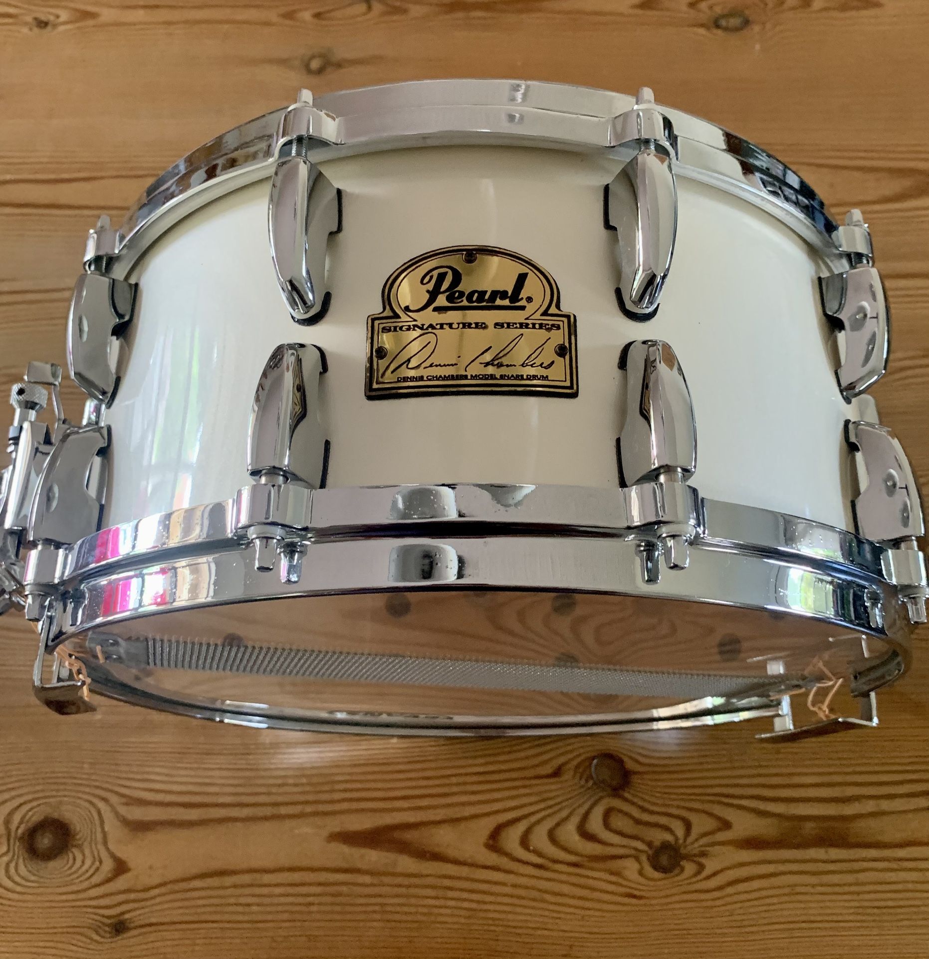 Pearl DC1465 Dennis Chambers Signature 6.5 X 14 Maple Snare Drum - Opal White
