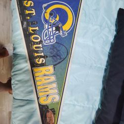 Vintage Signed St.louis Rams Flag