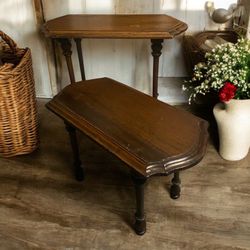 Set Of Two Antique Tables See Images For Condition 