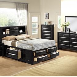 Emily Black Storage Bedroom 5pc Queen 😍❤️😘
