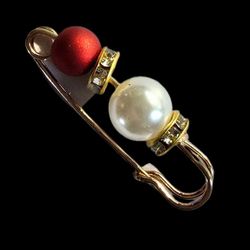 CLARET RED NEW BROOCH SWEATER PIN JEWELRY ACCESSORY SEE PICS FOR MULTIPLE USE IDEAS