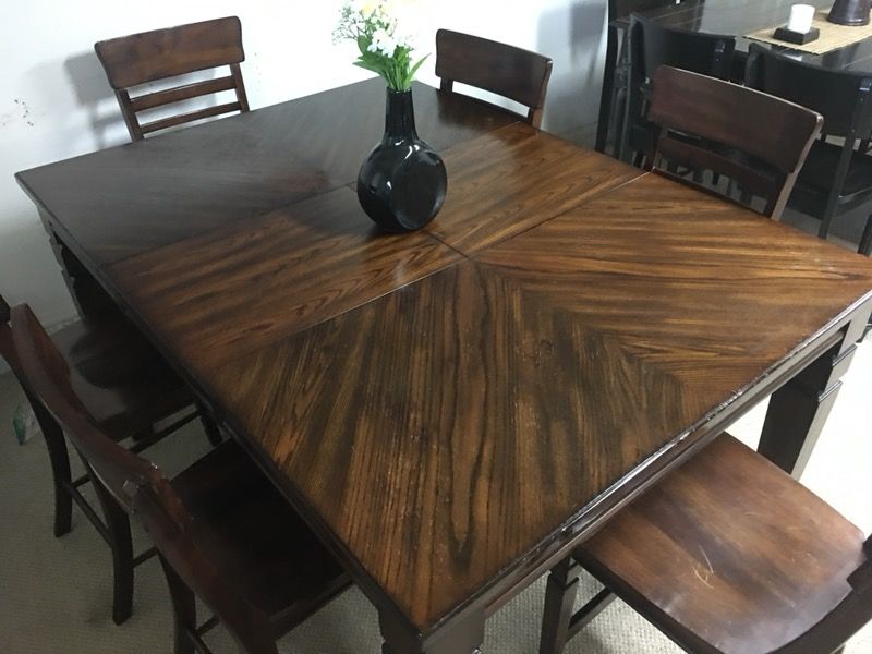 Pub table with 6 chairs