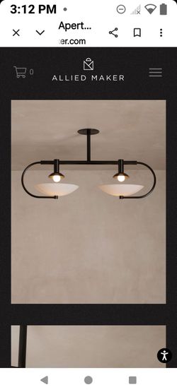 Sconce wall lamp / ceiling hung lighting Allied Maker  signed and numbered Ryden Rizzo blackened Brass