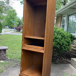 Tall Oak Storage Cabinet 