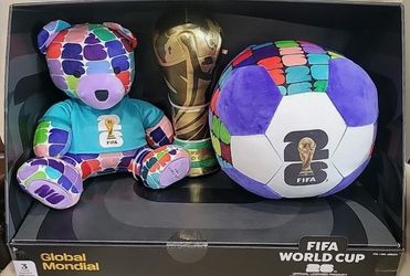 FIFA World Cup 2026 GLOBAL MONDIAL 3 pc Plush Set Bear, Soccer Ball,🏆