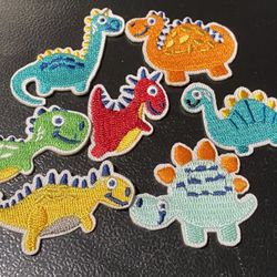 7 PCS Embroidered Dinosaur Patches for Clothing