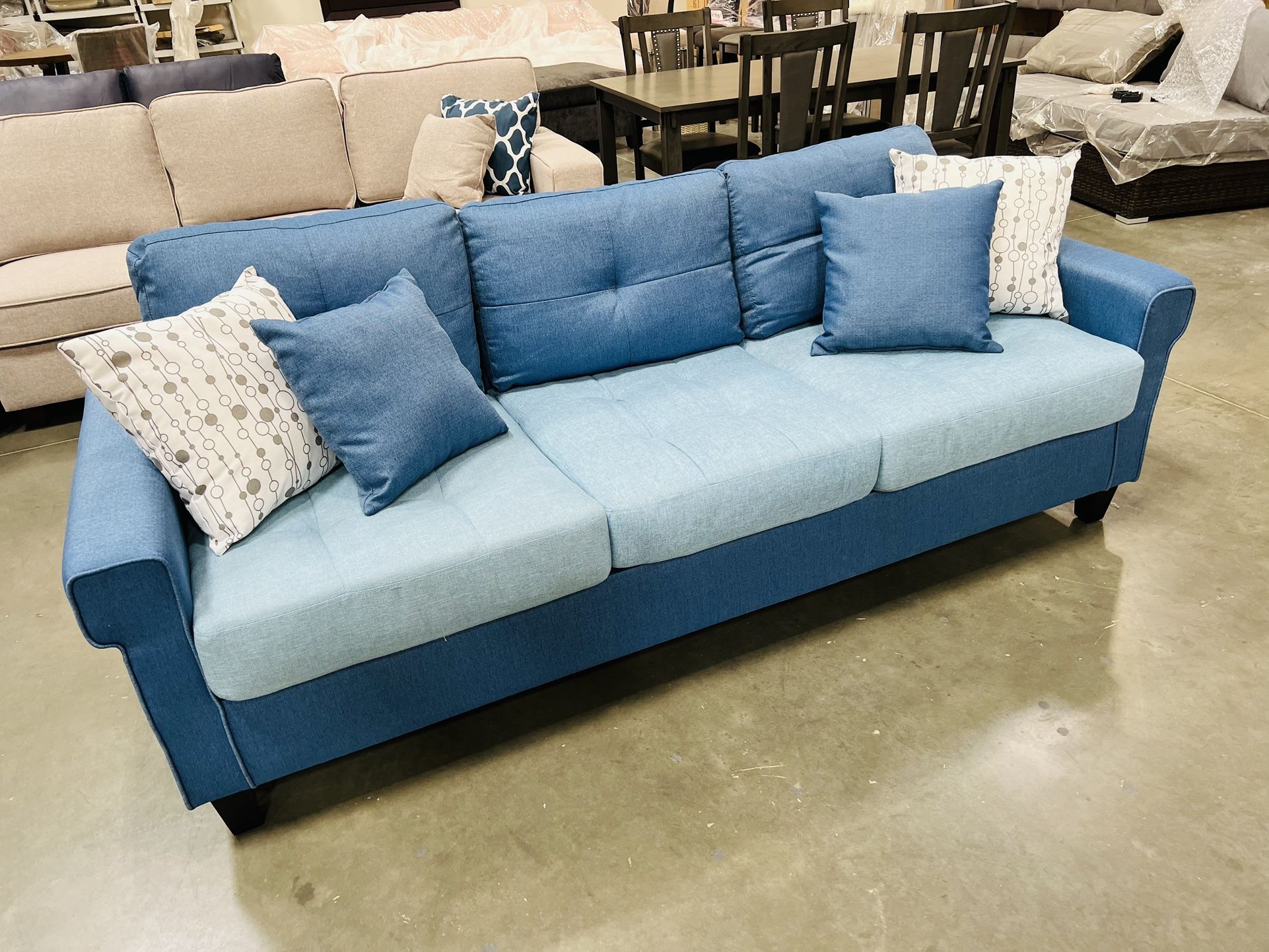 !!!New!! Contemporary Upholstered Sofa, Blue Sofa, 3 Seater Sofa, Sofa For Small Living Room, Game room Sofa, Small Couch, Sofa Couch