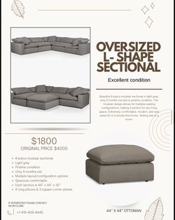 Oversized Sectional - Like New!