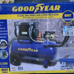 Goodyear 8 Gallon Air Compressor With Hose And Accessories 