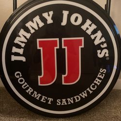 Large Authentic Jimmy Johns Ceiling Sign Light for Sale in