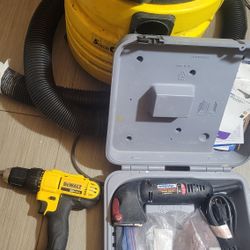 TOOLS: Dewalt 20Vmax, Dremmel Sander, Shop Wet/Dry Vacuum 