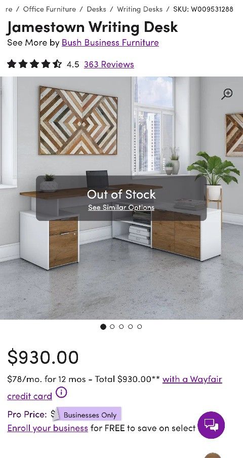 85% Off! Large Home Office Desk!