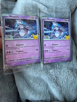 Mewtwo Pokémon Promo Card 063/128 – Lot of 2