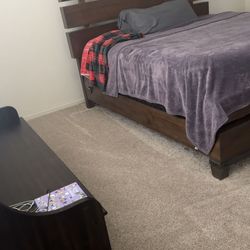 King size bed frame and box spring