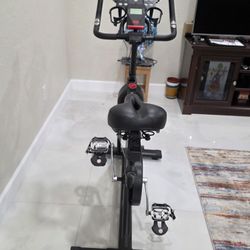 Black Indoor Exercise Bike with Digital Monitor