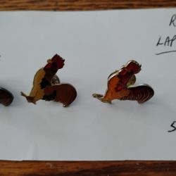 Jewelry - Rooster Lapel Pins - Set Of 3