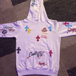 Men’s Chrome Hearts Hoodie With Leather Design