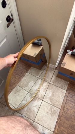 Round Wall Mirror Gold Metal Frame