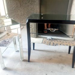 Beautiful All Mirror Desks With Matching Wall Mirror 