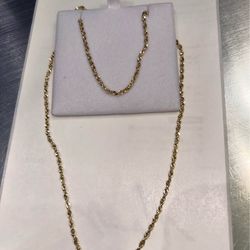 10K Solid Gold Rope Chain 20” 2mm – Brand New (Not Hollow)