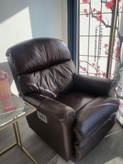 Dark Brown Leather Power Recliner Chair