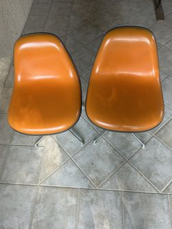 La Fonda Chair in Orange Vinyl by Charles and Ray Eames for Herman Miller 1960’s