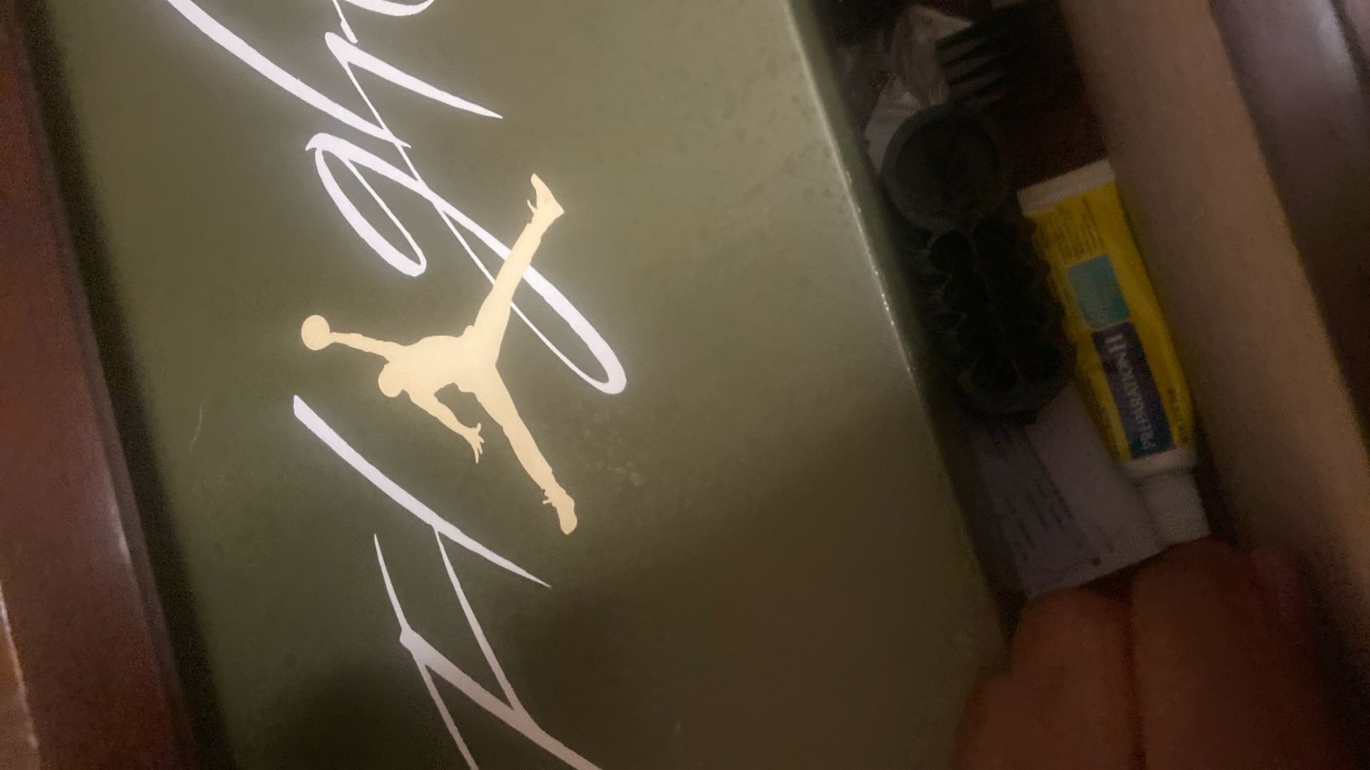 Size 11.5 Olive Green Jordan 4s