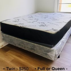 Queen Mattress • Box Spring • Bed Frame (Rails)  📦  🚚 Same Day Delivery Available 💵 Pay on Delivery 