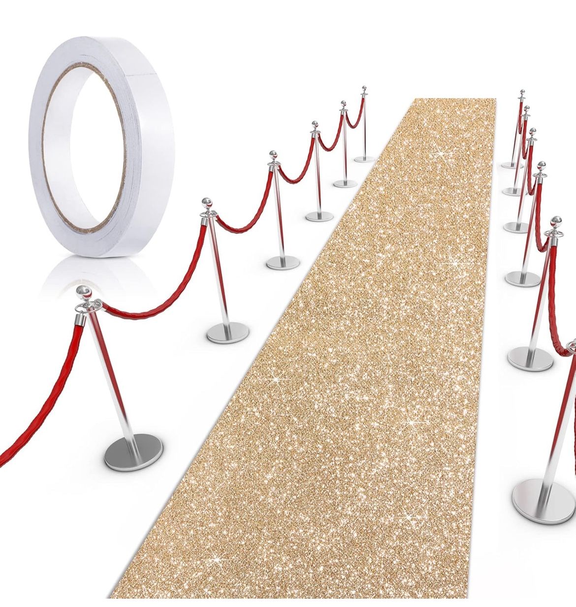 Tatuo Gold Carpet Runner Runway Rug (4.5 Feet x 30 Feet)