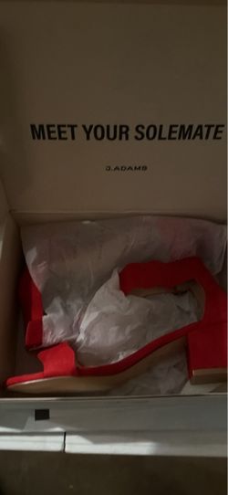 J. Adams Red Block Heel Sandals
